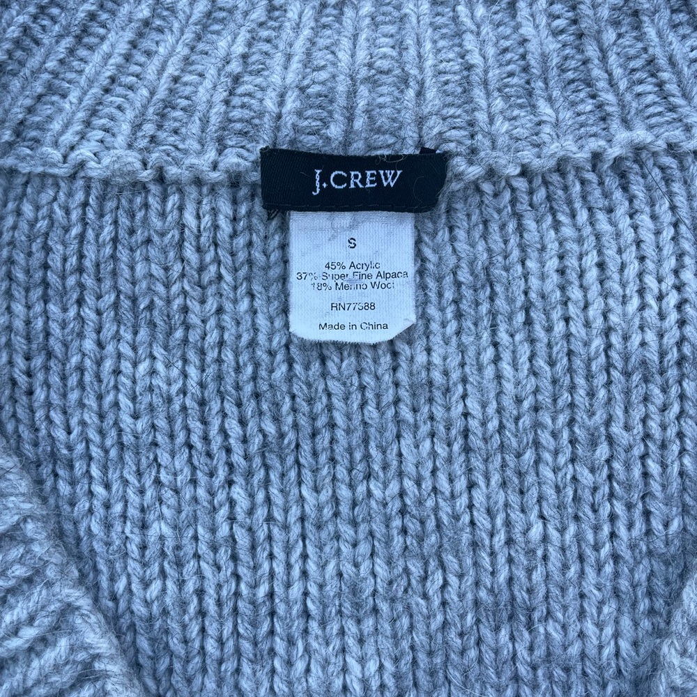 J. Crew Light Gray V-Neck Sweater - Picture 2 of 2